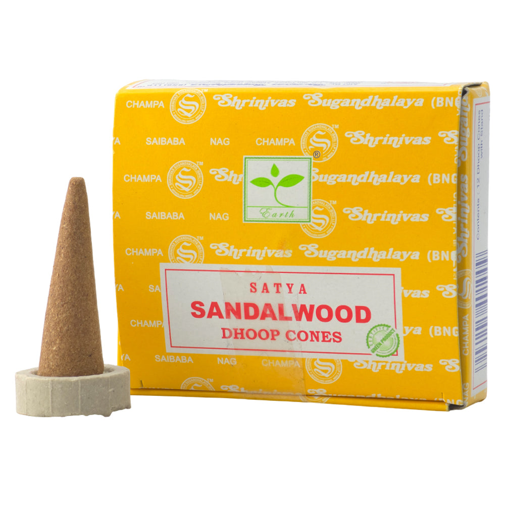 Sandalwood Scented | 12 Dhoop Cones & Stand | Cracker Filler | Mini Gift