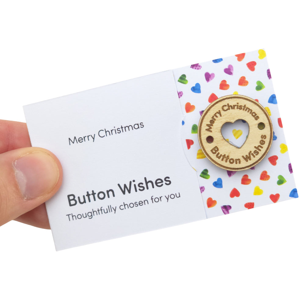 Proud Pride Love | Button Wishes | Merry Christmas Sew On Token | Little Gift