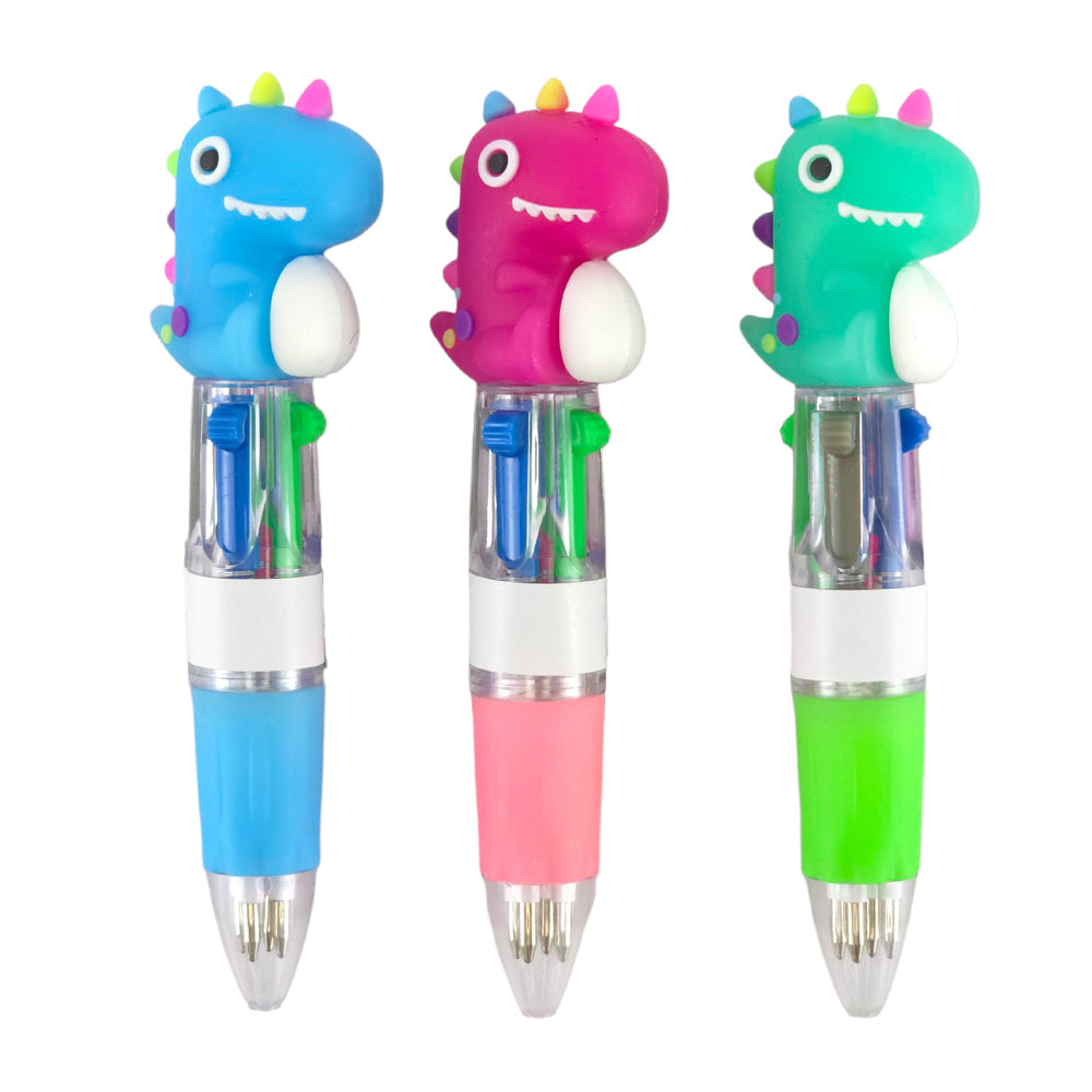 Dinosaur | Mini 4 Colour Pen for Kids | Single | Party Bag Gift | Cracker Filler