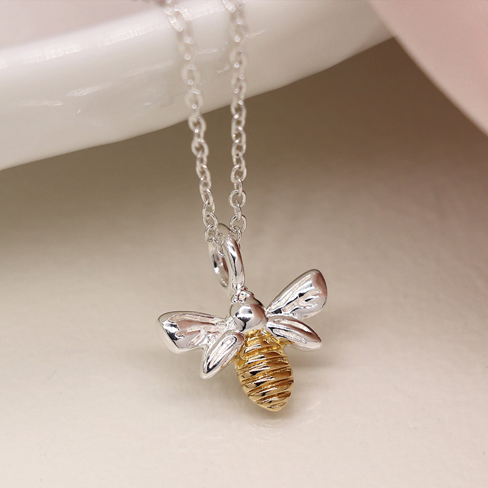 Bee Necklace | Sterling Silver/Gold Plated | Mini Gift | Cracker Filler