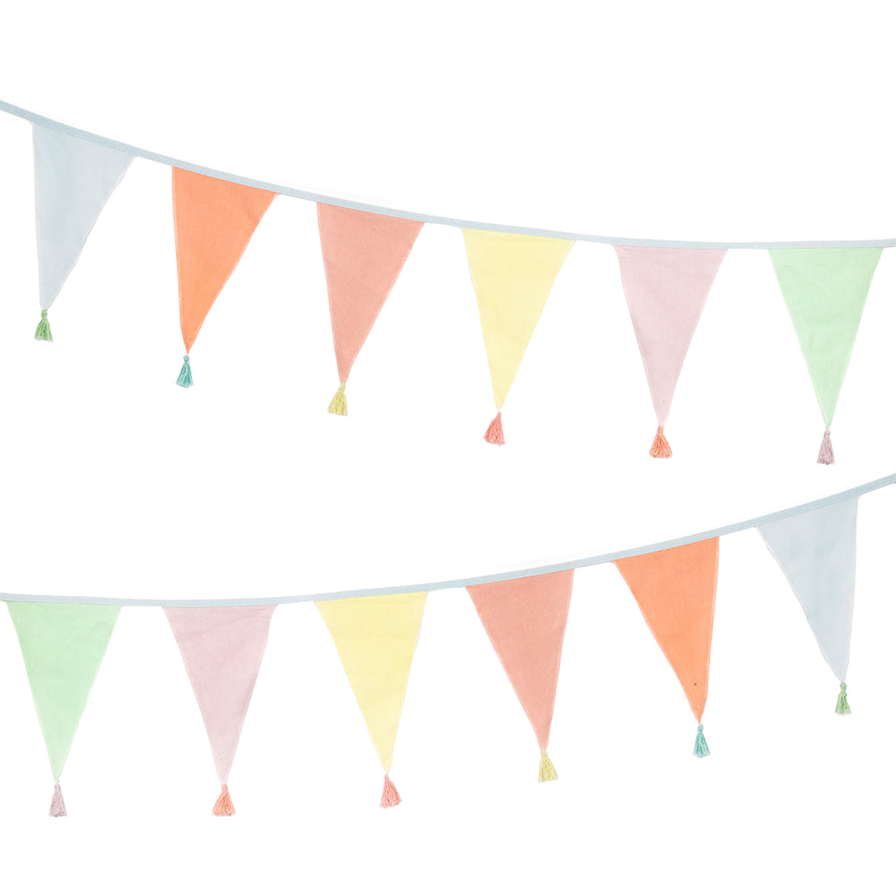 Muted Pastels | 3m Fabric Cotton Party Bunting