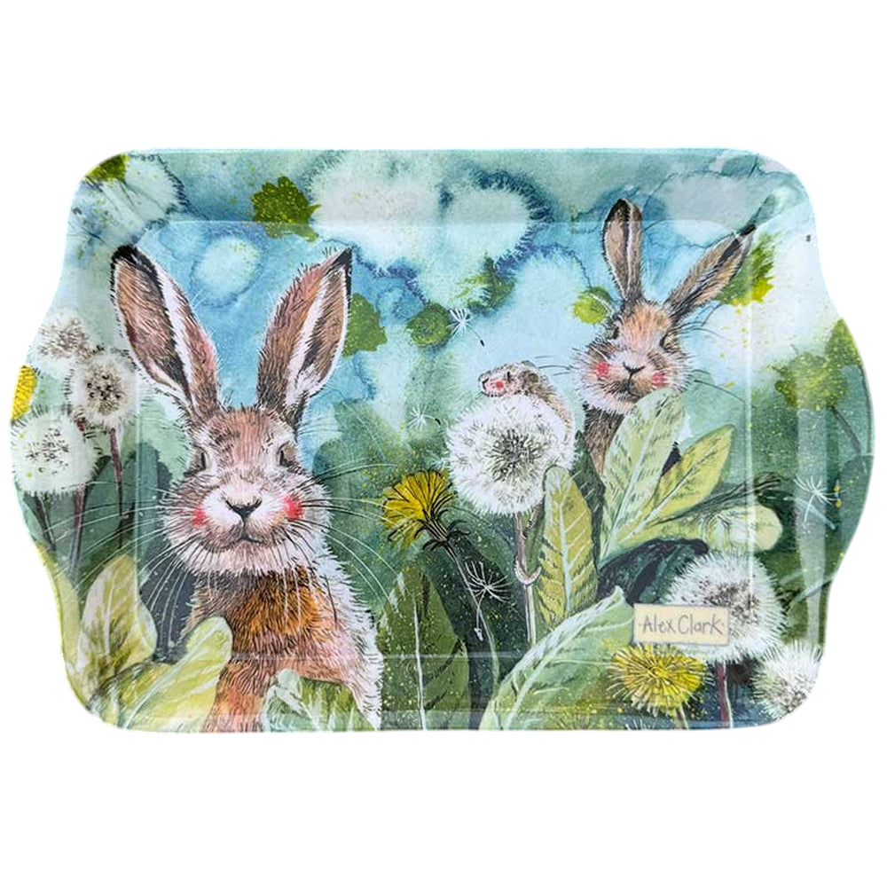 Dandelion Bunny Rabbits | Small Melamine Tray | 21 x 14.5cm | Little Gift