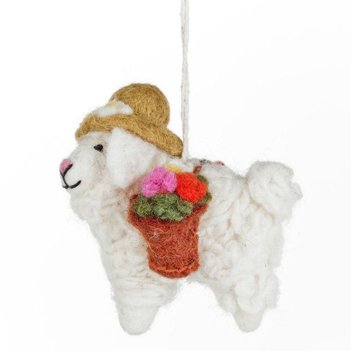 Spring Flower Sheep | Hanging Easter Tree Decoration | Handmade Fairtrade