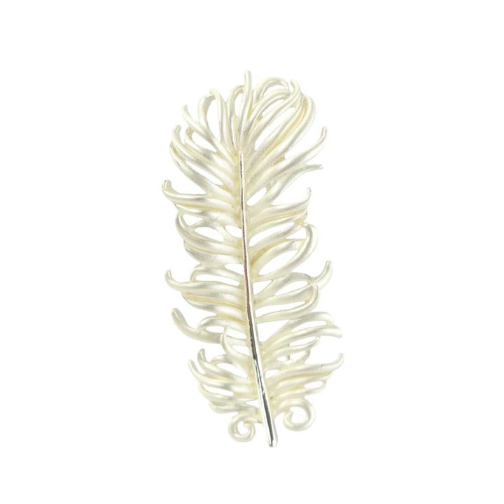 Pearlescent White Feather Brooch | 4.5cm Long | Little Gift | Cracker Filler