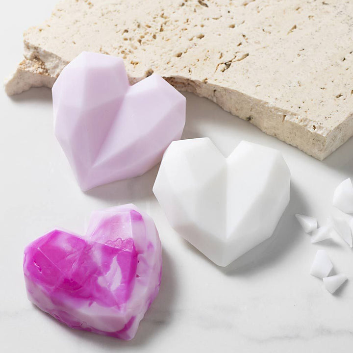 Make Your Own Geometric Heart Soaps | Makes 3 | Complete Soap Making Craft Kit