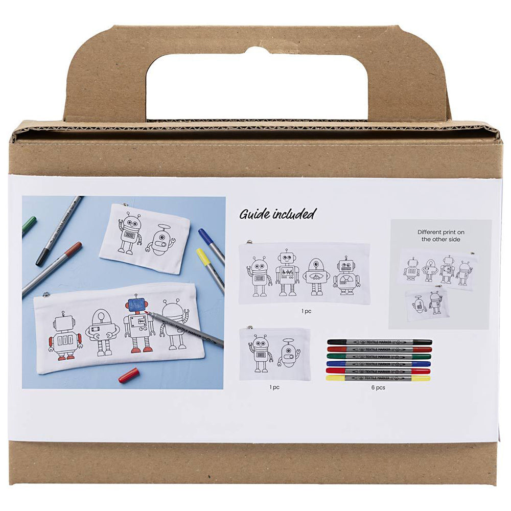 Robot | Fabric Painting Kit | Textile Pen Markers | Complete Kids Craft Kit