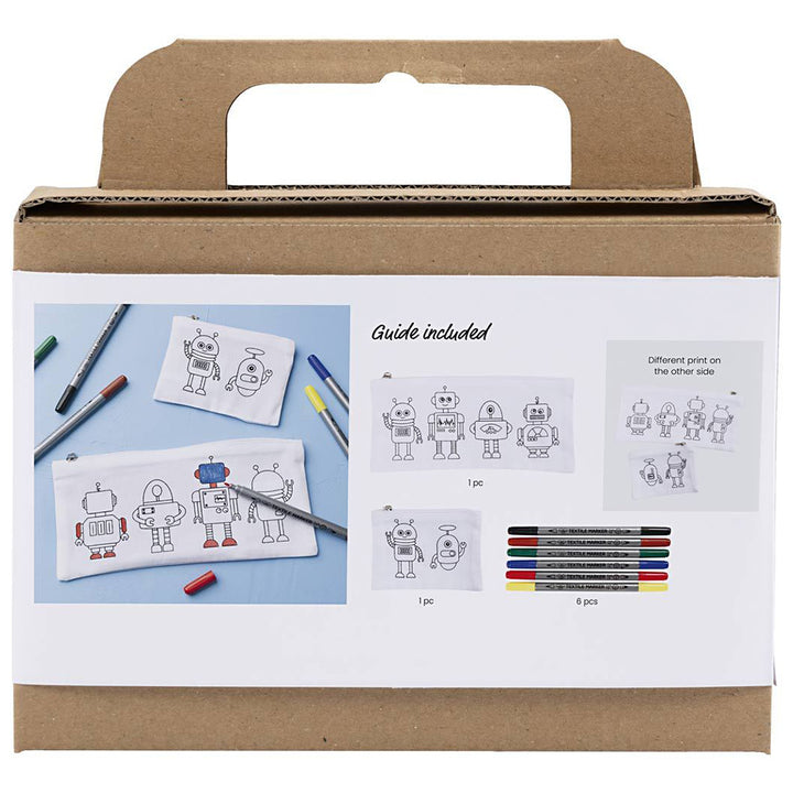 Robot | Fabric Painting Kit | Textile Pen Markers | Complete Kids Craft Kit