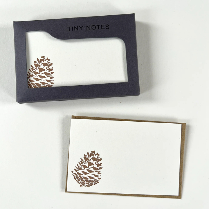 Festive Pine Cone | Set of 10 Tiny Notecards &amp; Envelopes | Little Gift