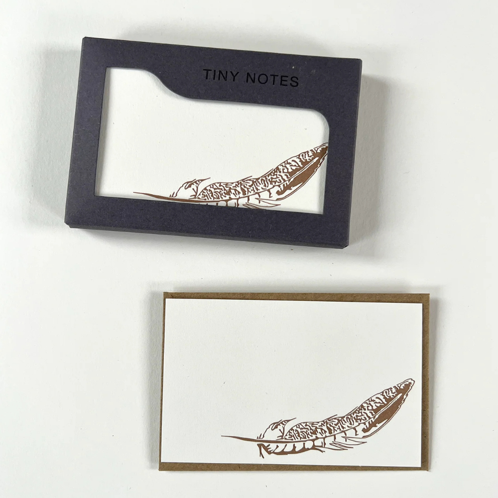 Feather | Set of 10 Tiny Notecards &amp; Envelopes | Little Gift