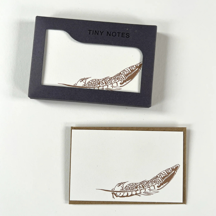 Feather | Set of 10 Tiny Notecards &amp; Envelopes | Little Gift