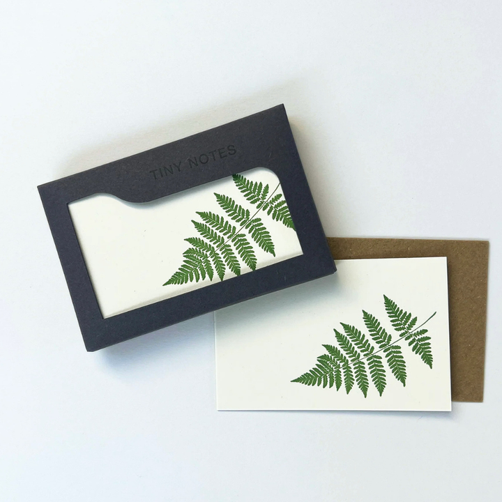 Green Fern | Set of 10 Tiny Notecards &amp; Envelopes | Little Gift