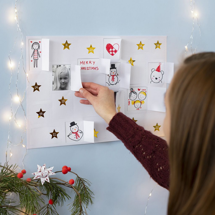 5 Jumbo 2-Part Colour &amp; Decorate Your Own Flat Card Advent Calendars