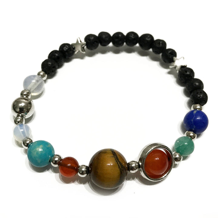 Silver Solar System | Lava Stone Bracelet | Mindfulness Gift | Cracker Filler