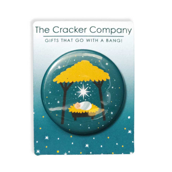 Jesus in the Manger Nativity | 38mm Button Pin Badge | Little Gift | Cracker Filler