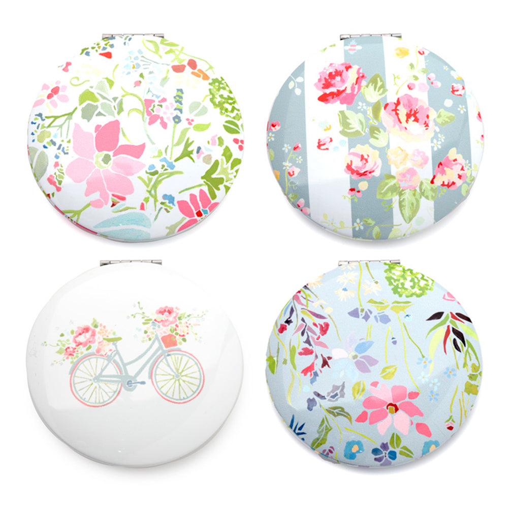 Pink Floral Handbag Compact Mirror | Julie Dodsworth | Gift Idea