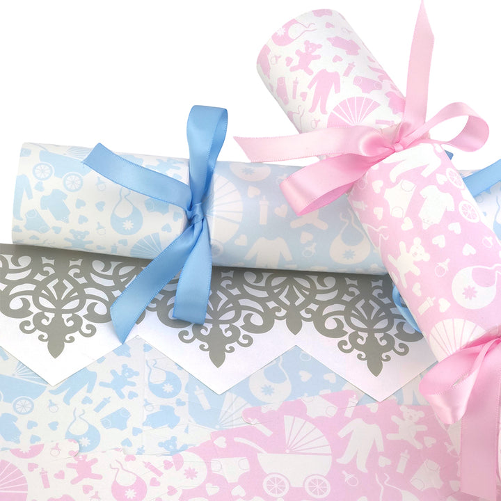 Baby Shower &amp; Gender Reveal | Cracker Making Craft Kit | Make and Fill Your Own