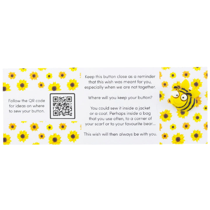 Bee Proud | Button Wishes Sew On Token | Little Gift | Cracker Filler