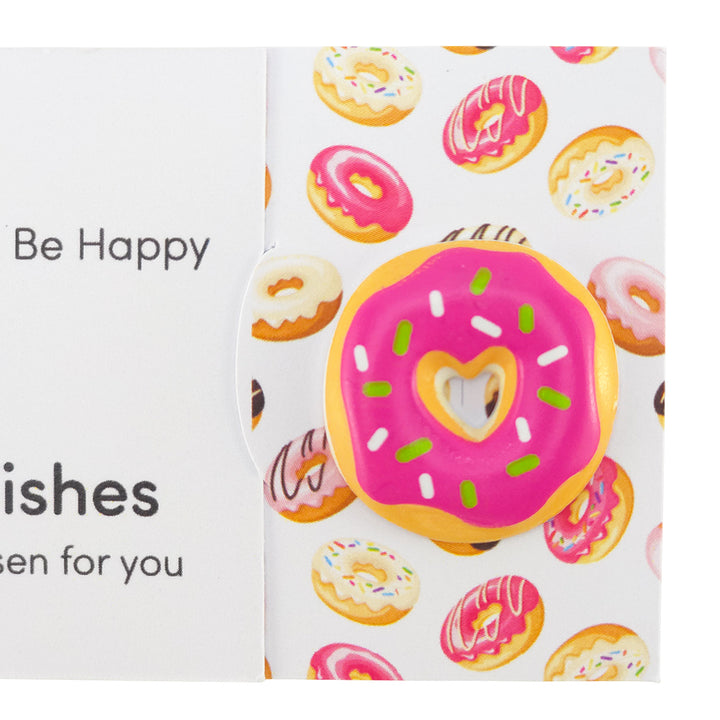 Doughnut Worry, Be Happy | Button Wishes Sew On Token | Cracker Filler