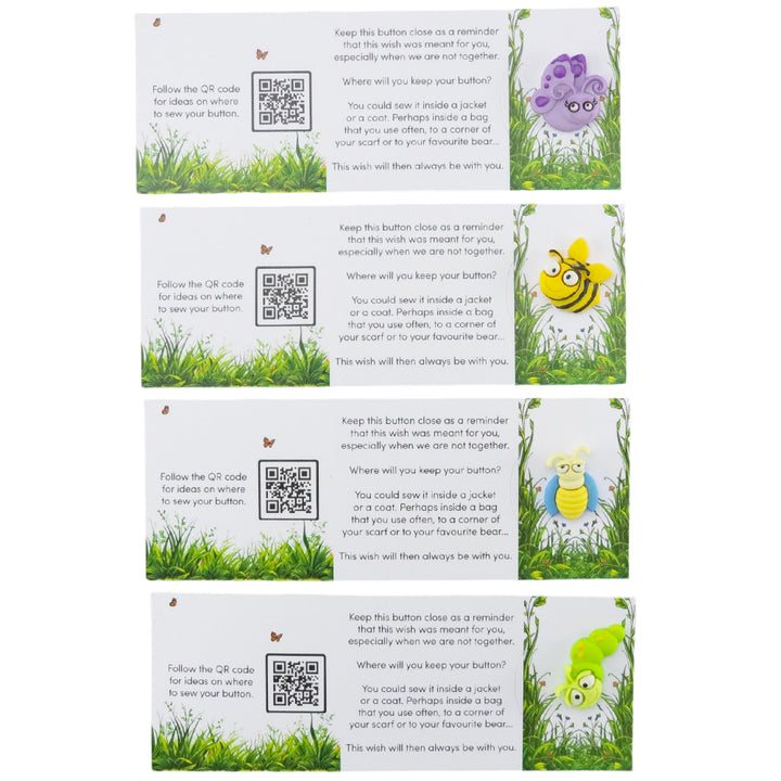 Cute Little Bug | Button Wishes Sew On Token | Little Gift | Cracker Filler