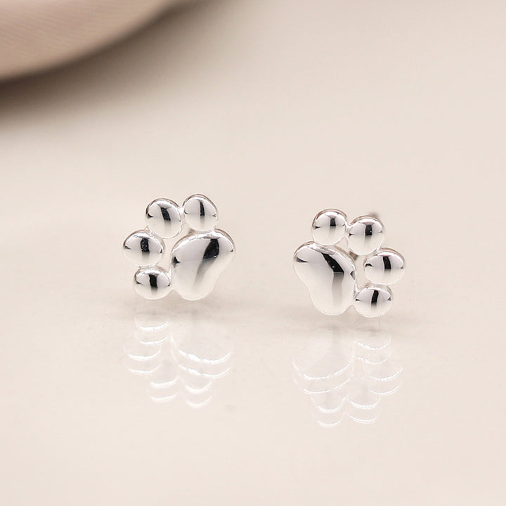 Dainty Sterling Silver Paw Print Earrings | Mini Gift | Cracker Filler