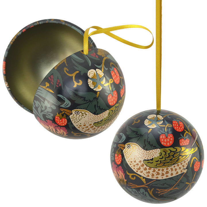 William Morris | Fillable Tinware Christmas Baubles | 7cm