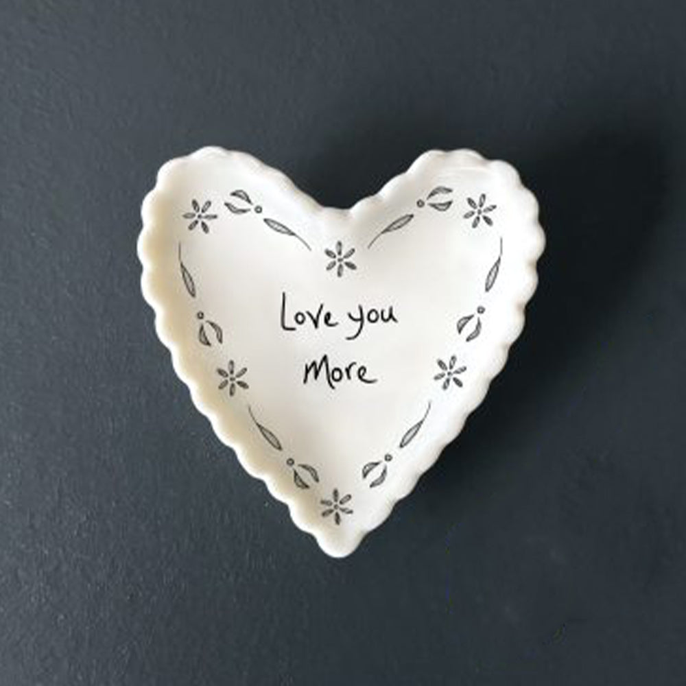 Love You More | Little Scalloped Heart Dish |  Little Gift | Cracker Filler