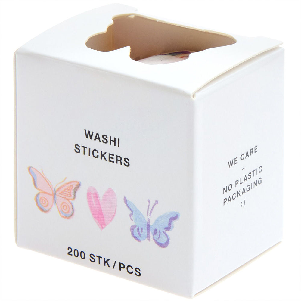 Butterflies &amp; Hearts | Washi Style Stickers | Reel of 200