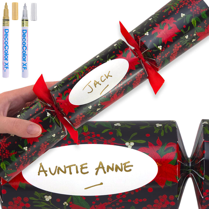 Personalise Your Own Crackers Craft Kit | Christmas Poinsettia | Minimum 4