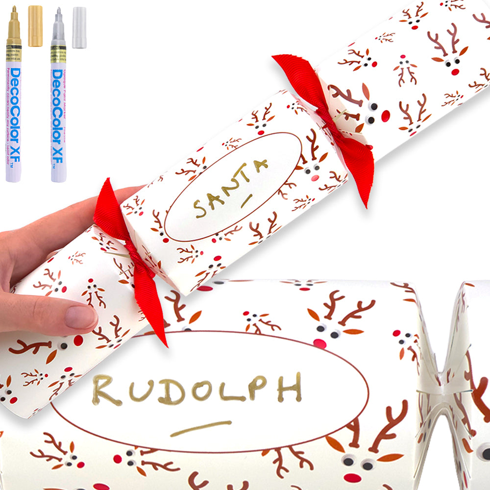 Personalise Your Own Crackers Craft Kit | Googly Rudolph | Minimum 4