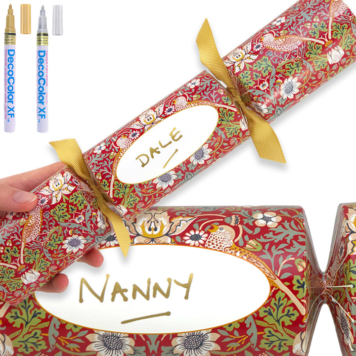 Personalise Your Own Crackers Craft Kit | Red Strawberry Thief | Minimum 4