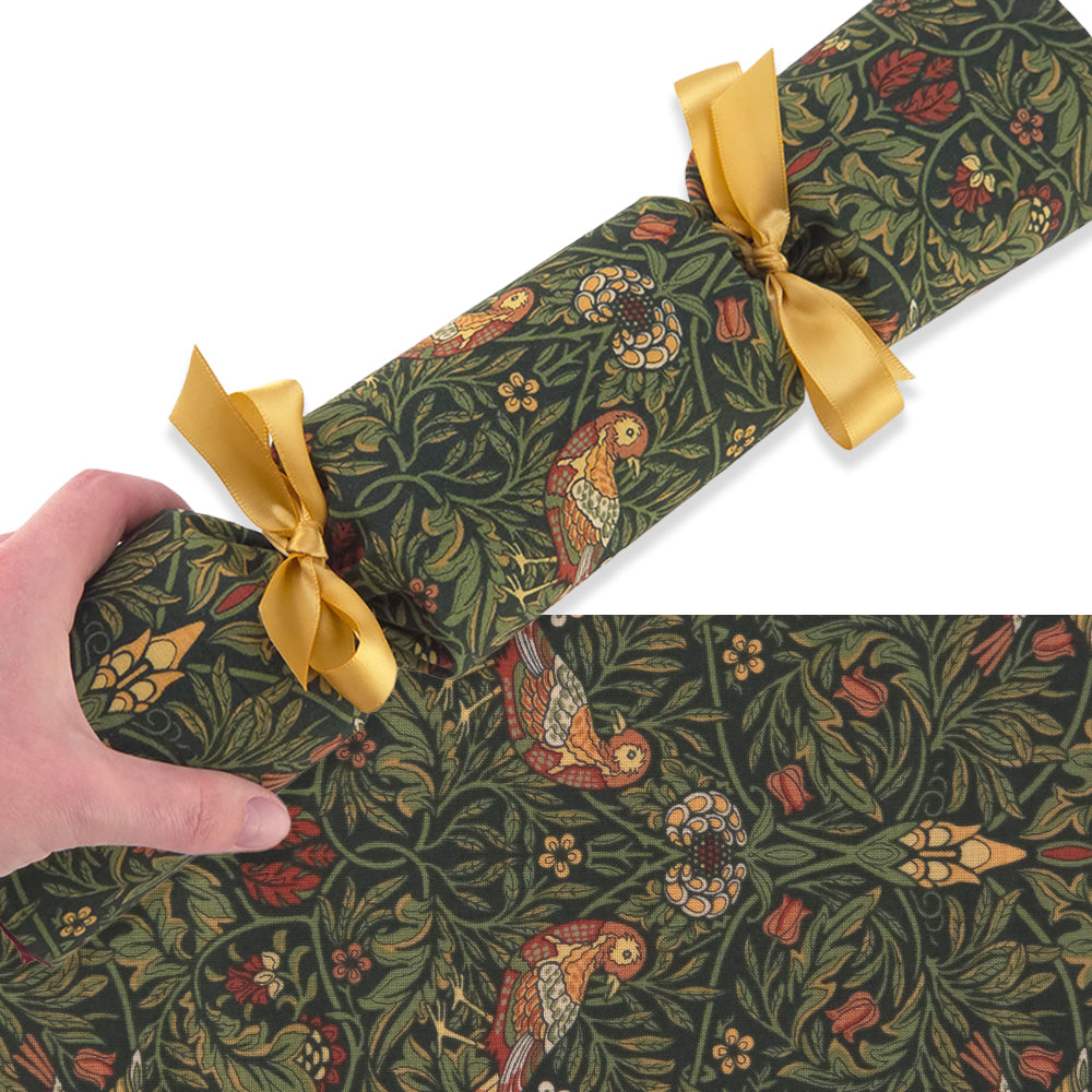 Green Strawberry Thief | Reusable Fabric Cracker Set | Assemble & Fill