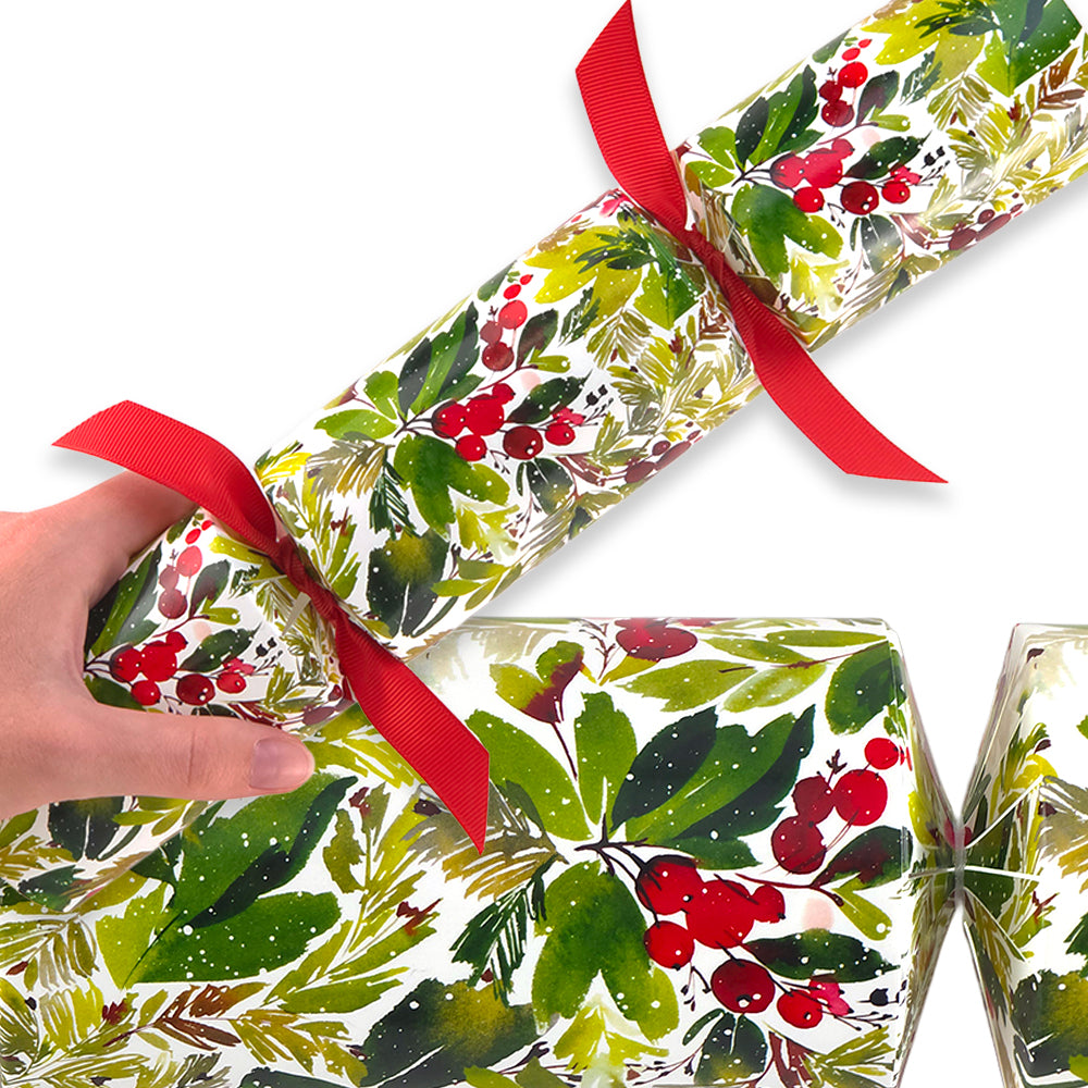 Reusable Keepsake Christmas Cracker Set | Watercolour Berries | Luxury DIY