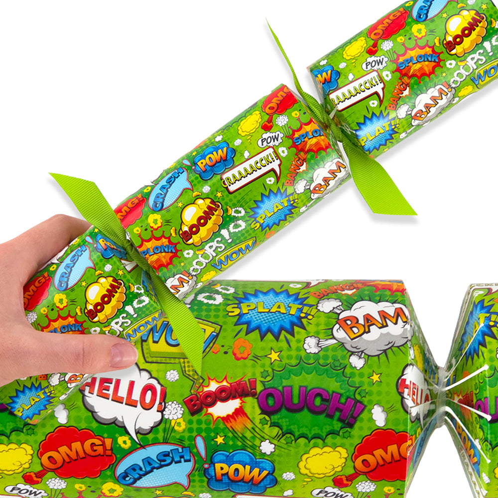 Reusable Keepsake Kids Design Cracker Set | Neon Superhero | Luxury DIY