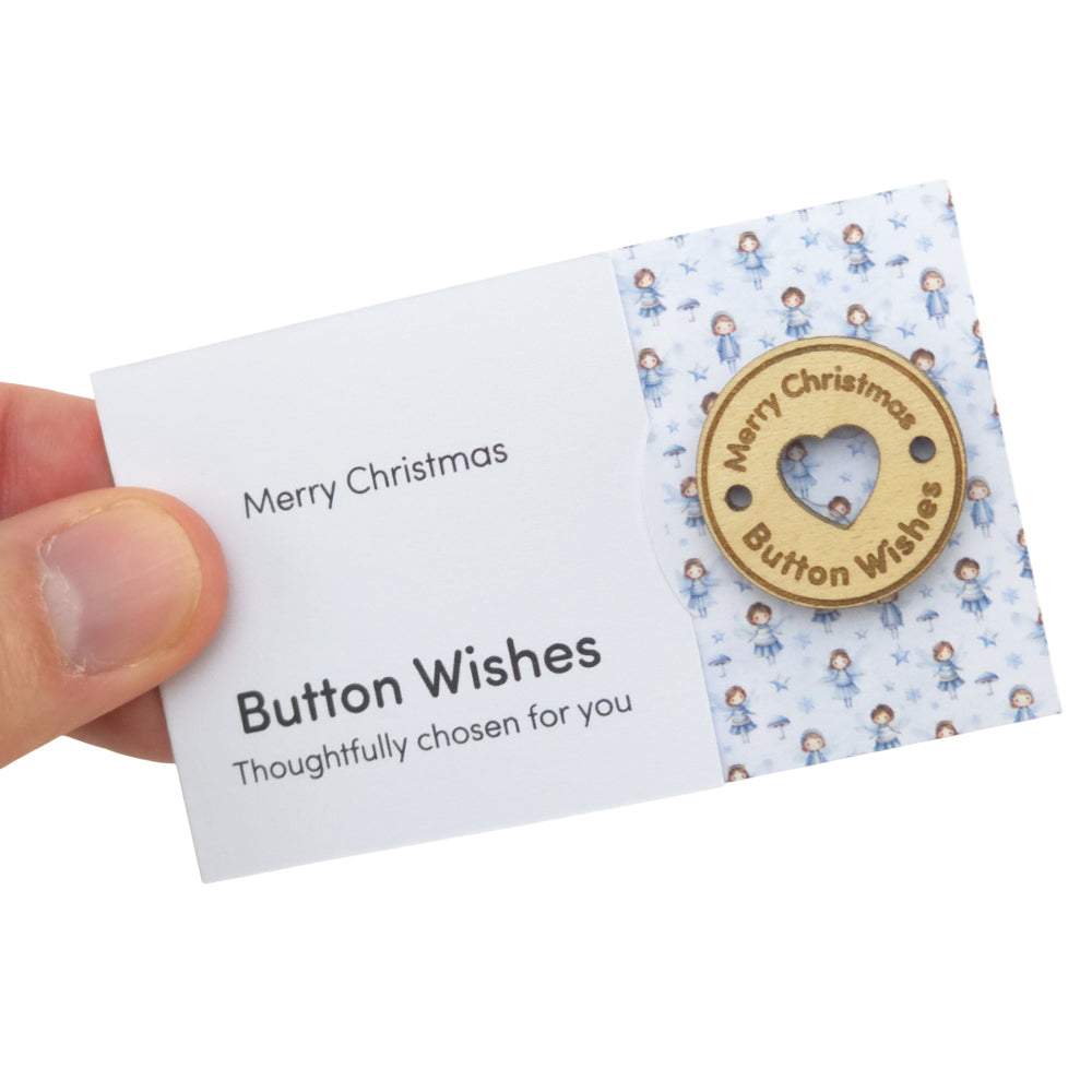 Winter Fairies | Button Wishes | Merry Christmas Sew On Token | Cracker Filler