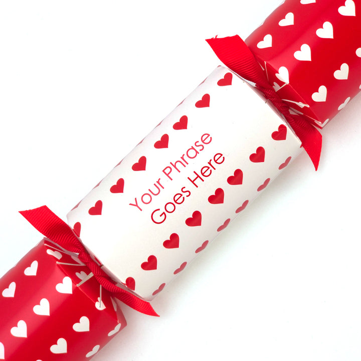 Add Your Own Wording | Personalised Cracker Craft Kit | Polka Hearts | Single