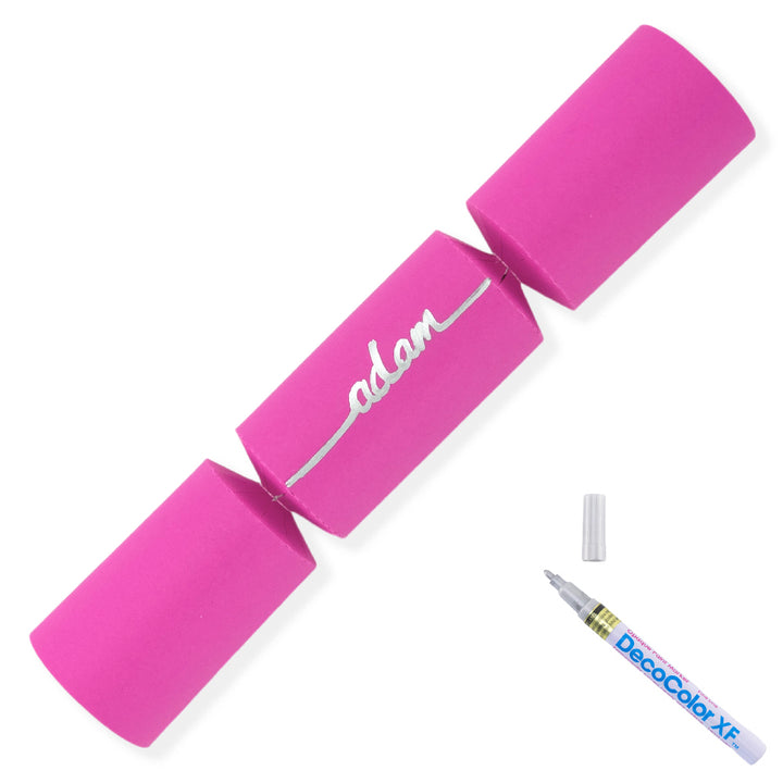 Shocking Pink | 12 Personalise Your Own Crackers | Make &amp; Fill Your Own With Pen