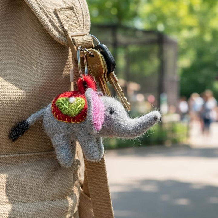 Felt Elephant Keyring | Handmade Fairtrade | Little Gift | Cracker Filler