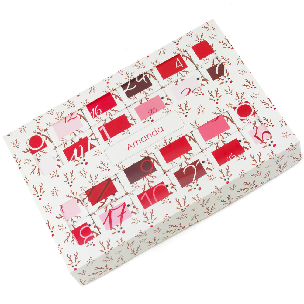 Personalised Advent Calendar Kit | 24 Cubes & Outer Box | Googly Rudolph