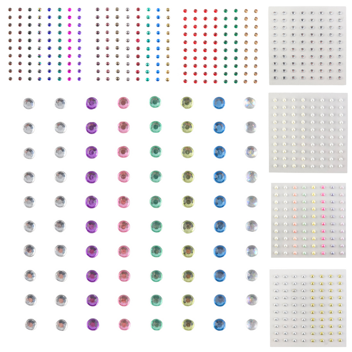 Self Adhesive Gems or Pearls | 4mm | 80 per Sheet | Crafts & Papercrafts