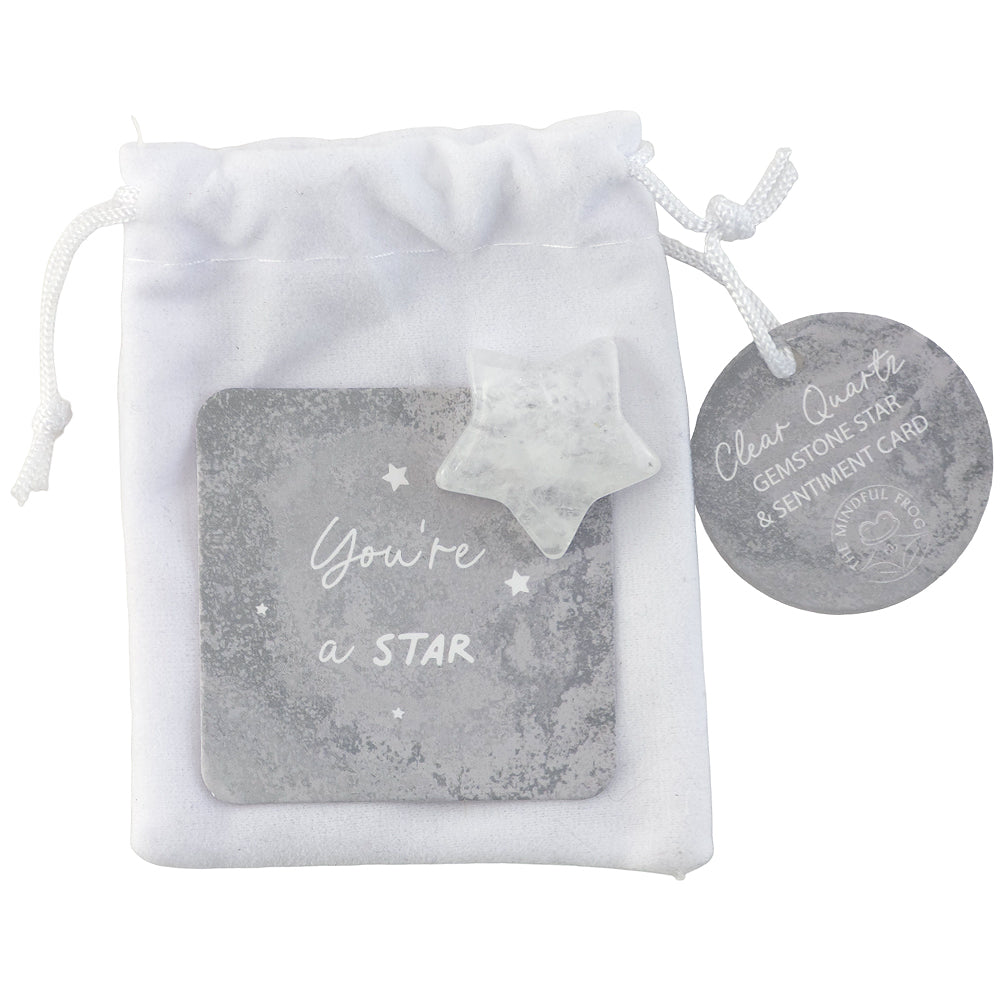 You're A Star | Clear Quartz Crystal Star | Clarity | Mini Gift | Cracker Filler