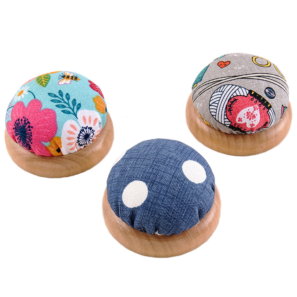 Fabric & Wood Pincushion | Single | Little Gift | Cracker Filler