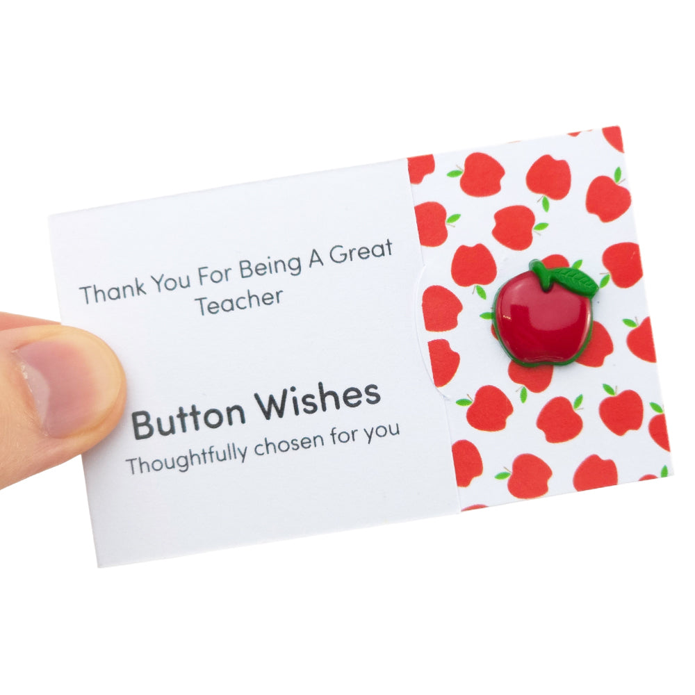 Thank You For Being A Great Teacher | Button Wishes Sew On Token | Little Gift