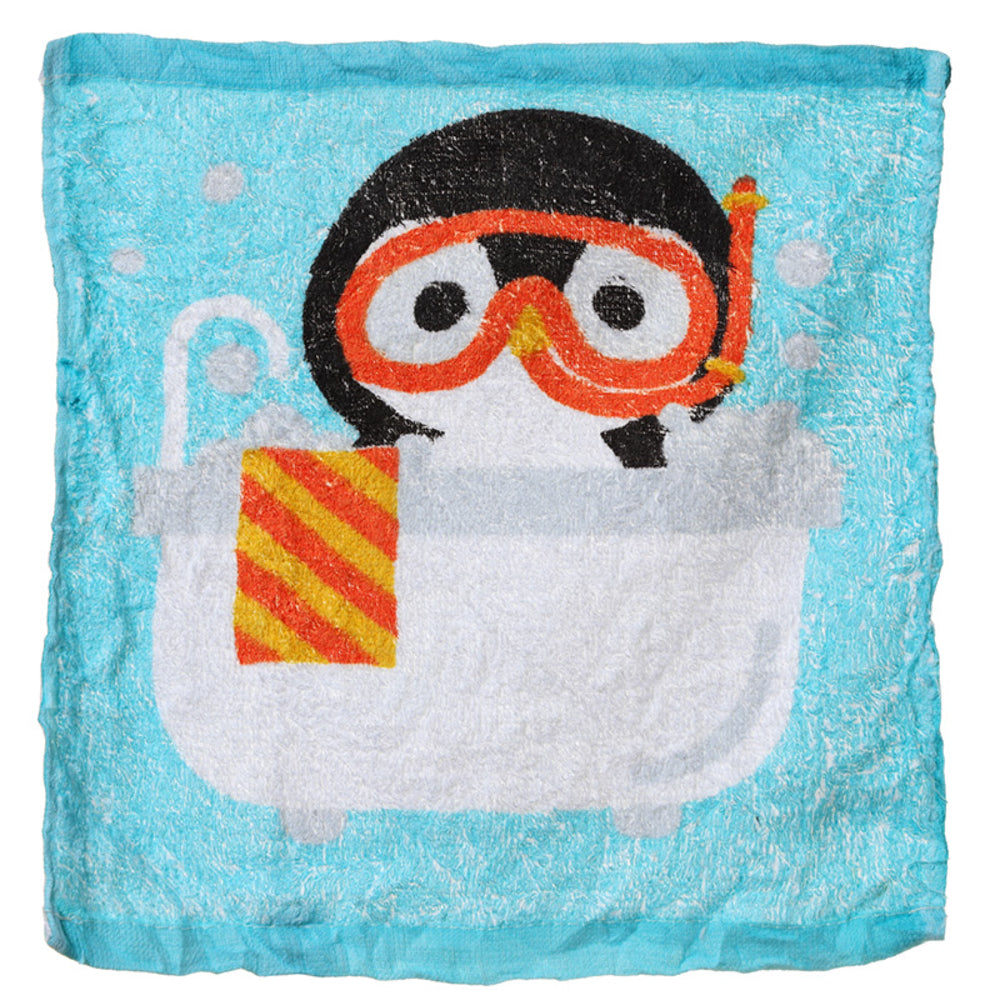 Bath Time Penguin | Compressed Flannel | Mini Gift | Cracler Filler