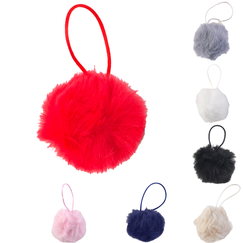 Hanging Faux Fur Pom Pom | 4cm Wide | Little Gift | Cracker Filler