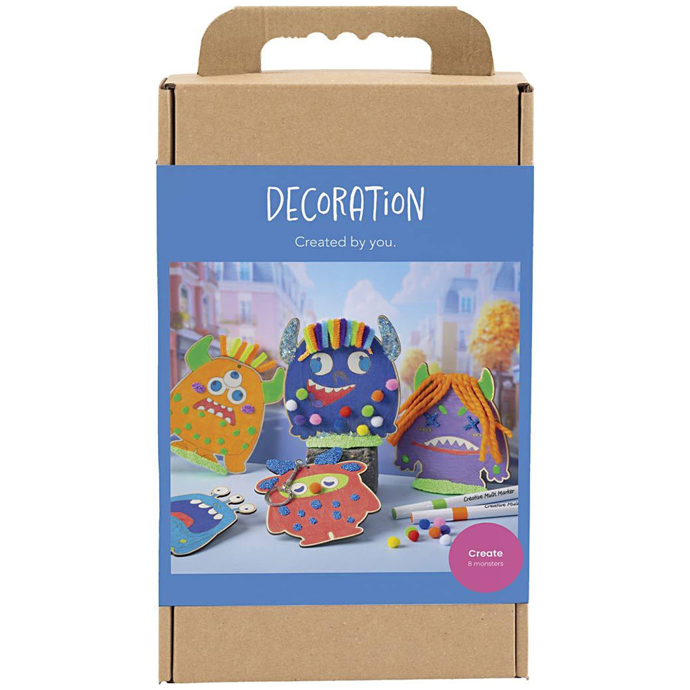 Bright Monsters | Complete Wooden Craft Kit for Kids | Makes 8 Monsters