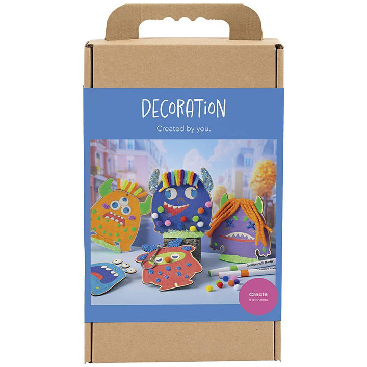 Bright Monsters | Complete Wooden Craft Kit for Kids | Makes 8 Monsters