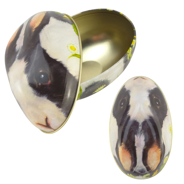 Springtime Bunnies | Two-Part Fillable Tinware Easter Egg | Lovely Gift