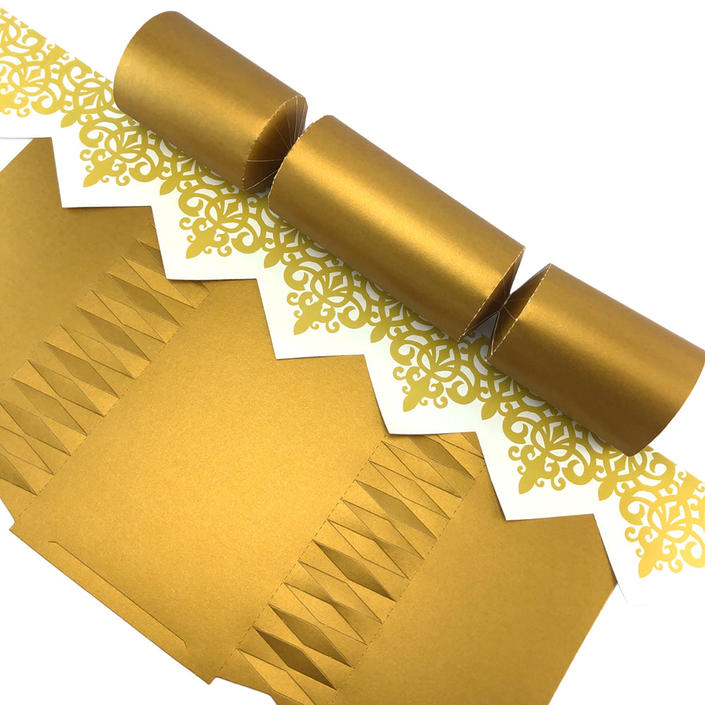 Golden Glitter | Bowfabulous Cracker Making Kit | Makes 8 Large Gold Crackers