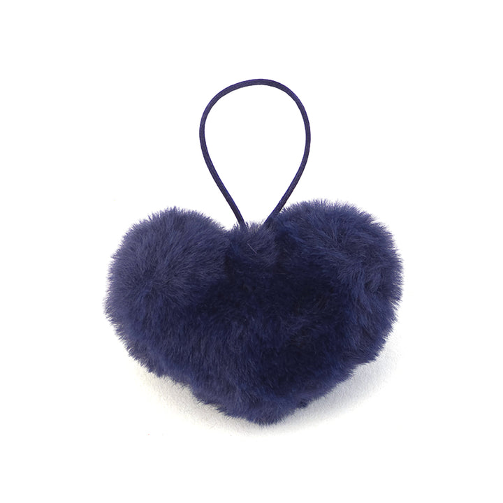 Hanging Faux Fur Pom Pom Heart | 6cm Wide | Little Gift | Cracker Filler