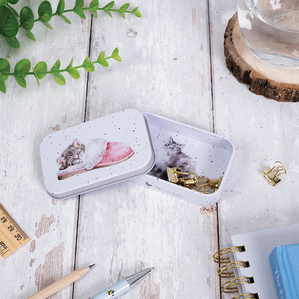 Sleepy Kitten | 9cm Wrendale Lidded Tin | Cracker Filler | Little Gift